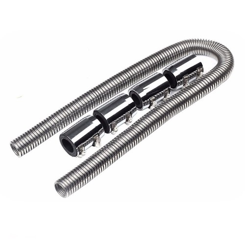 48 Inch Stainless Steel Flexible Radiator Hose Kit With Caps - Universal Coolant Hose