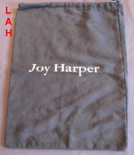 JOY HARPER Schuhbeutel Staubbeutel Schutzbeutel grau-wei&szlig; mit Zugband 35,5x27cm