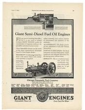 1924 Chicago Pneumatic Tool Co. Ad: Semi-Diesel Fuel Oil Engines - Cutaway View
