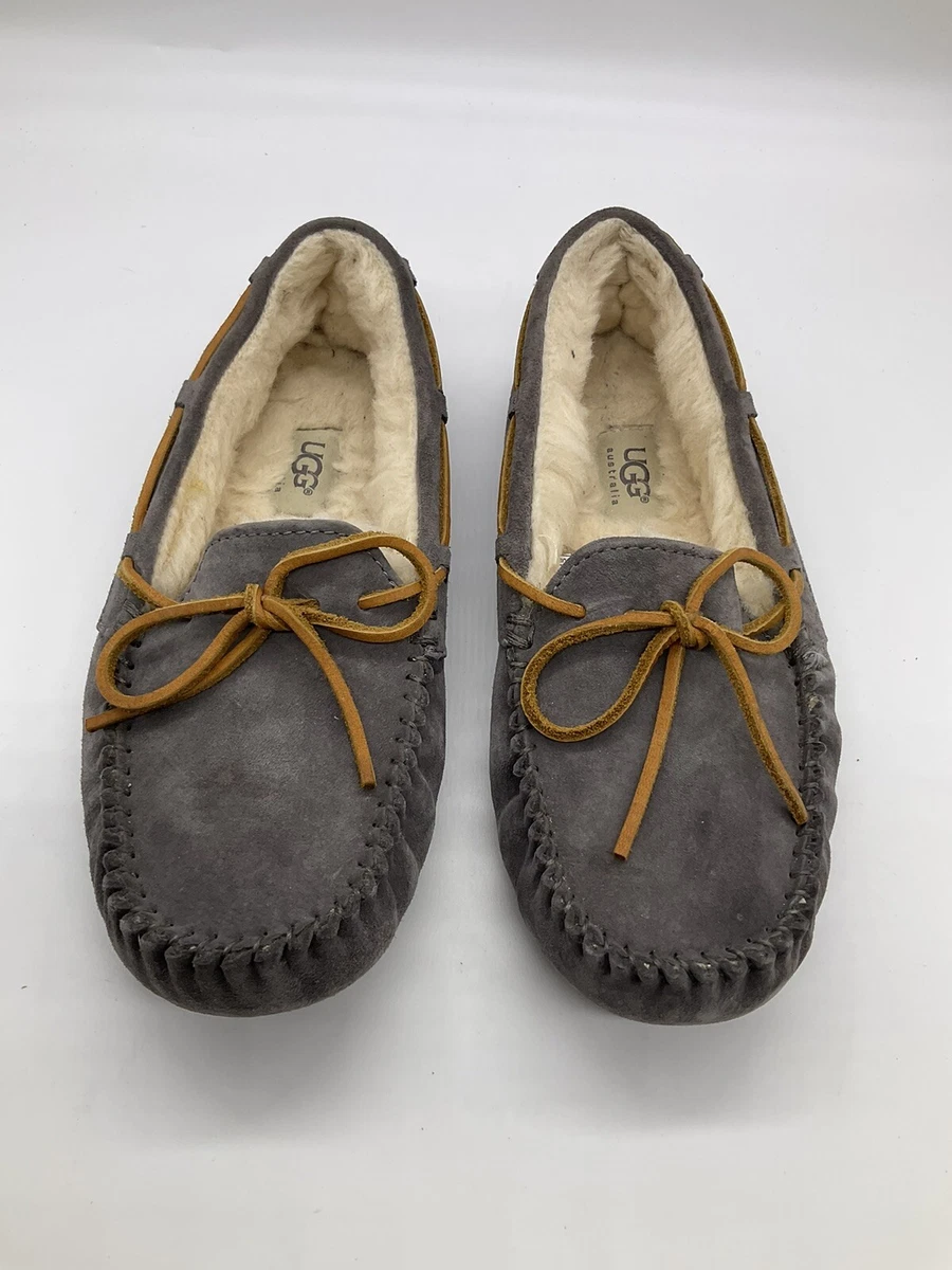 Grey moccasin sales slippers