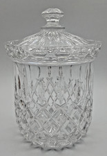 Gorham Crystal King Edward Biscuit Barrel w Lid ca 7 1/4&quot; Tall X 5 1/4&quot; Diameter