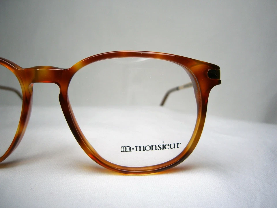Monsieur eyeglasses square oval frames, men's, women's, hyper vintage, NOS - Image 3 of 4