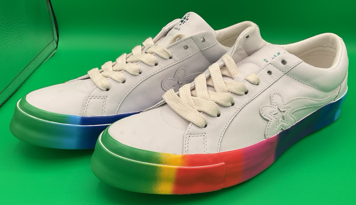 CONVERSE Golf Le Fleur Shoes One Star Ox White Rainbow Men's Size