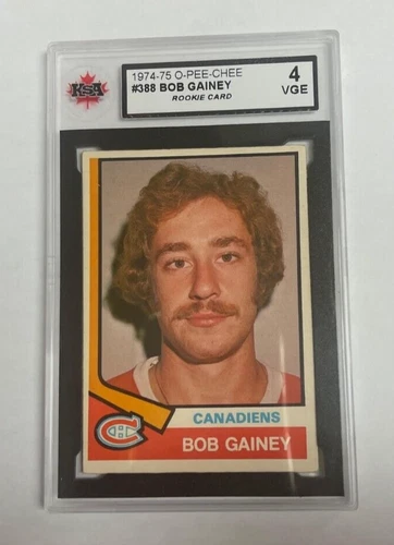 1974-75 O-Pee-Chee OPC #388 Bob Gainey RC Montreal Canadiens KSA 4