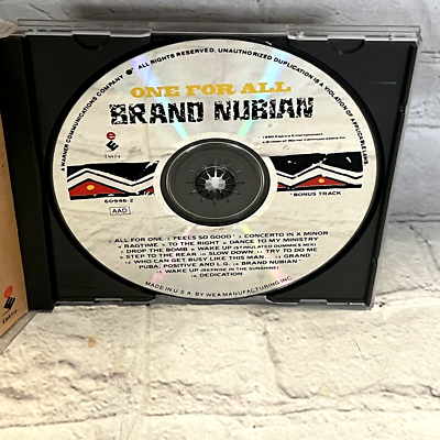 Brand Nubian One for All Hip Hop CD 1990 Elektra Grand Puba