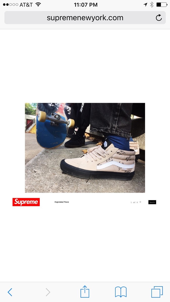 靴 Supreme Vans Eat Me Sk8 Mid Sand BRAND NEW SUPREME X VANS EAT ME SAND SK8-MID SIZE 12 | eBay