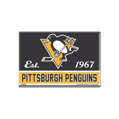 TWO (2) PITTSBURGH PENGUINS, 2.5'' X 3.5'' METAL MAGNETS FROM WINCRAFT
