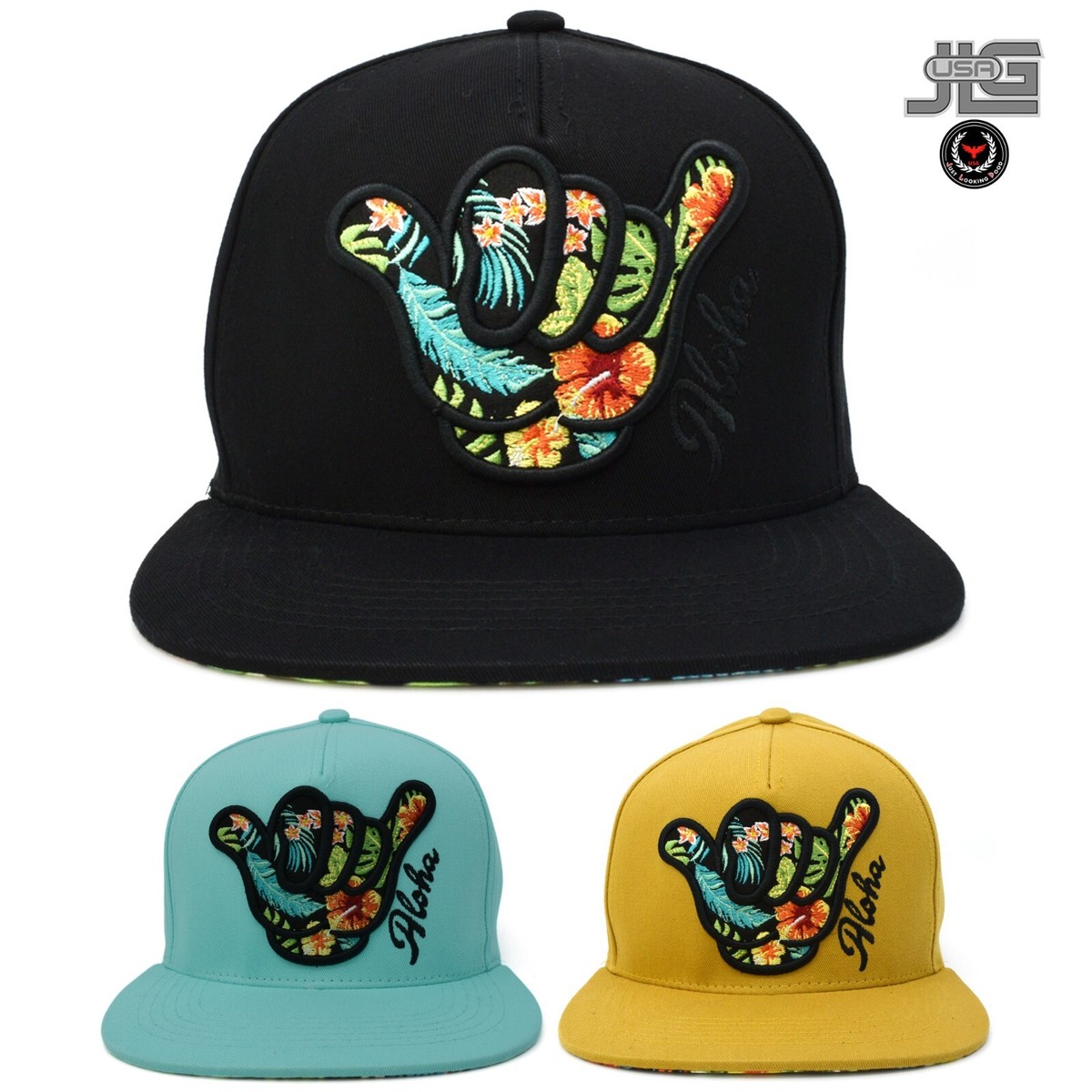 Island Caps Aloha Multicolored Embroidered Letters Strapback Cap Hat Aloha Hawaii Hat Hawaiian Flower Embroidered Snapback Flat  main image 3