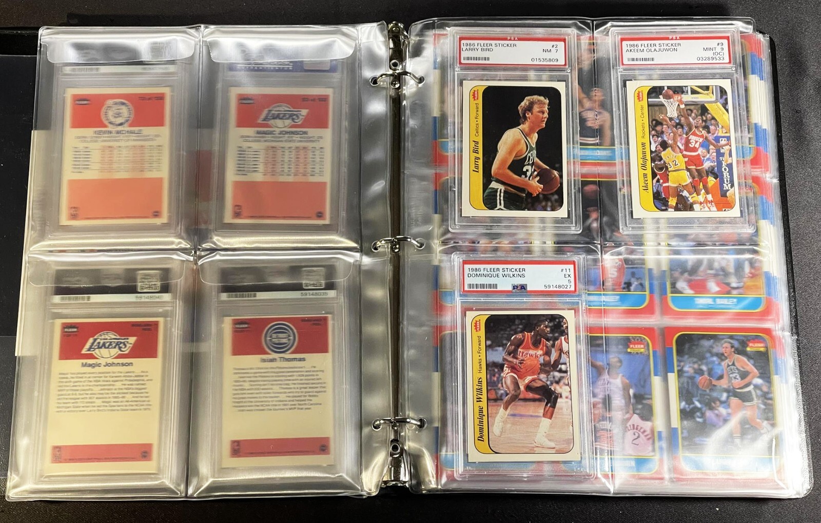 1986 FLEER BASKETBALL COMPLETE SET 132 STICKERS 11 PSA 8 JORDAN RC 