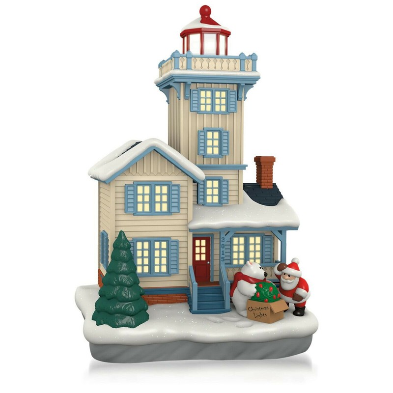 HALLMARK 2015 Magic Cord HOLIDAY LIGHTHOUSE Ornament New SHIP FREE #4 In Series
