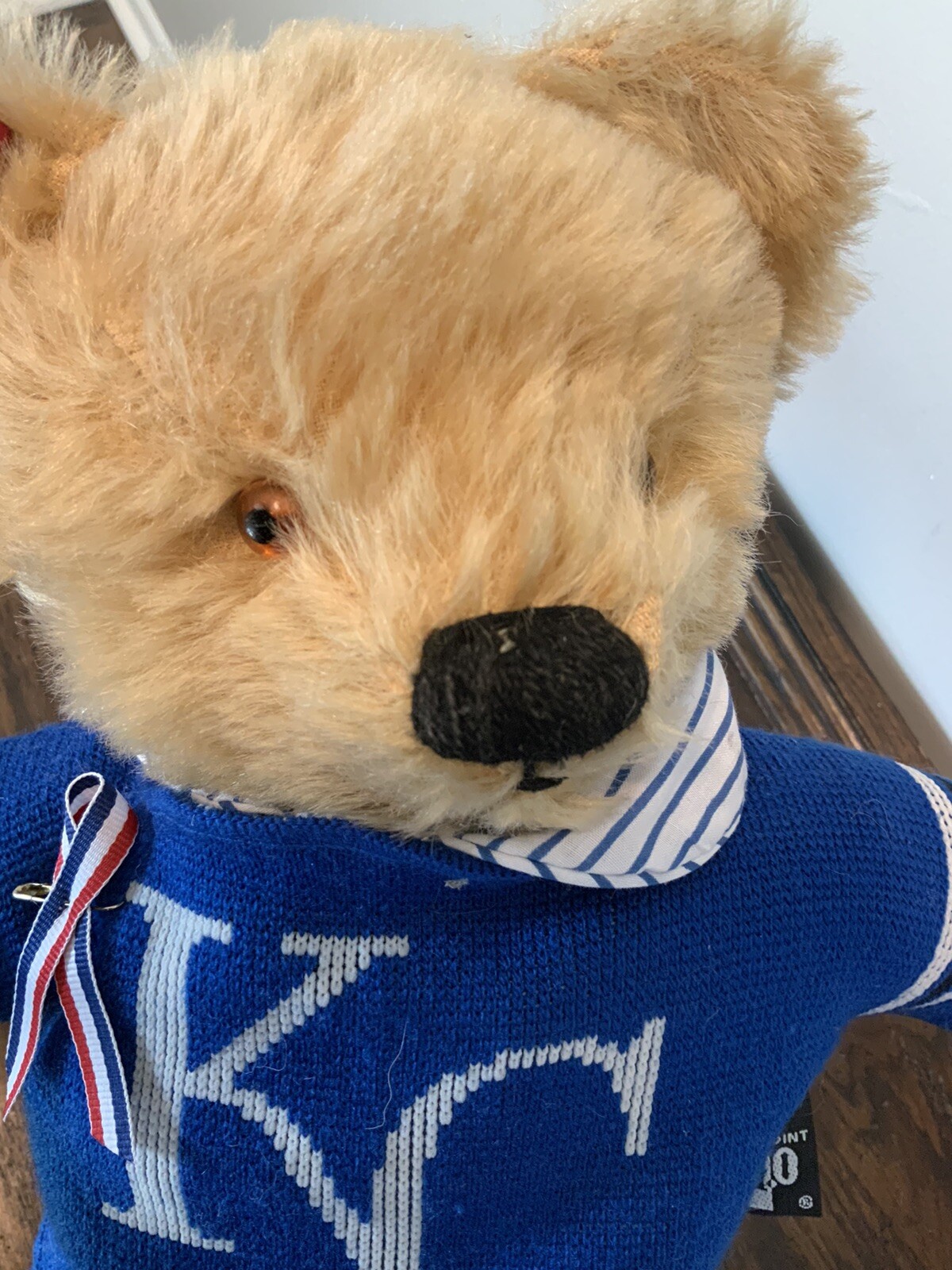 Vintage Chad Valley English Mohair Teddy Bear In Lee Jeans/kansas City