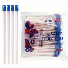 2000 (20 Bags)Dental Saliva Ejectors Disposable Suction Tips CLEAR/BLUE