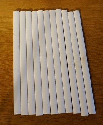 11 Glazed Ceramic Wall Tiles  - 200 x 12 x 7 mm White Listello Straight Liner