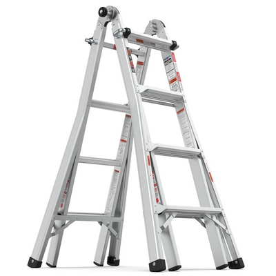 #ad #ad 17ft Multi Position Foldable Aluminum Ladder A Frame and Straight Ladder ANSI $247.69