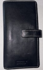 Coach Vintage Black Leather 10 Card ID Slots Bill Bi Fold Case Wallet