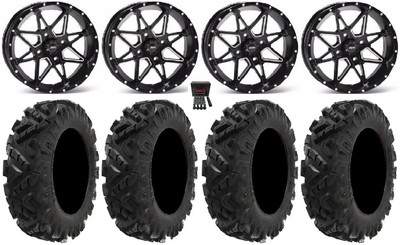 ITP Tornado 15'' Wheels Black 28'' Attack 2.0 Tires Kawasaki Teryx Mule