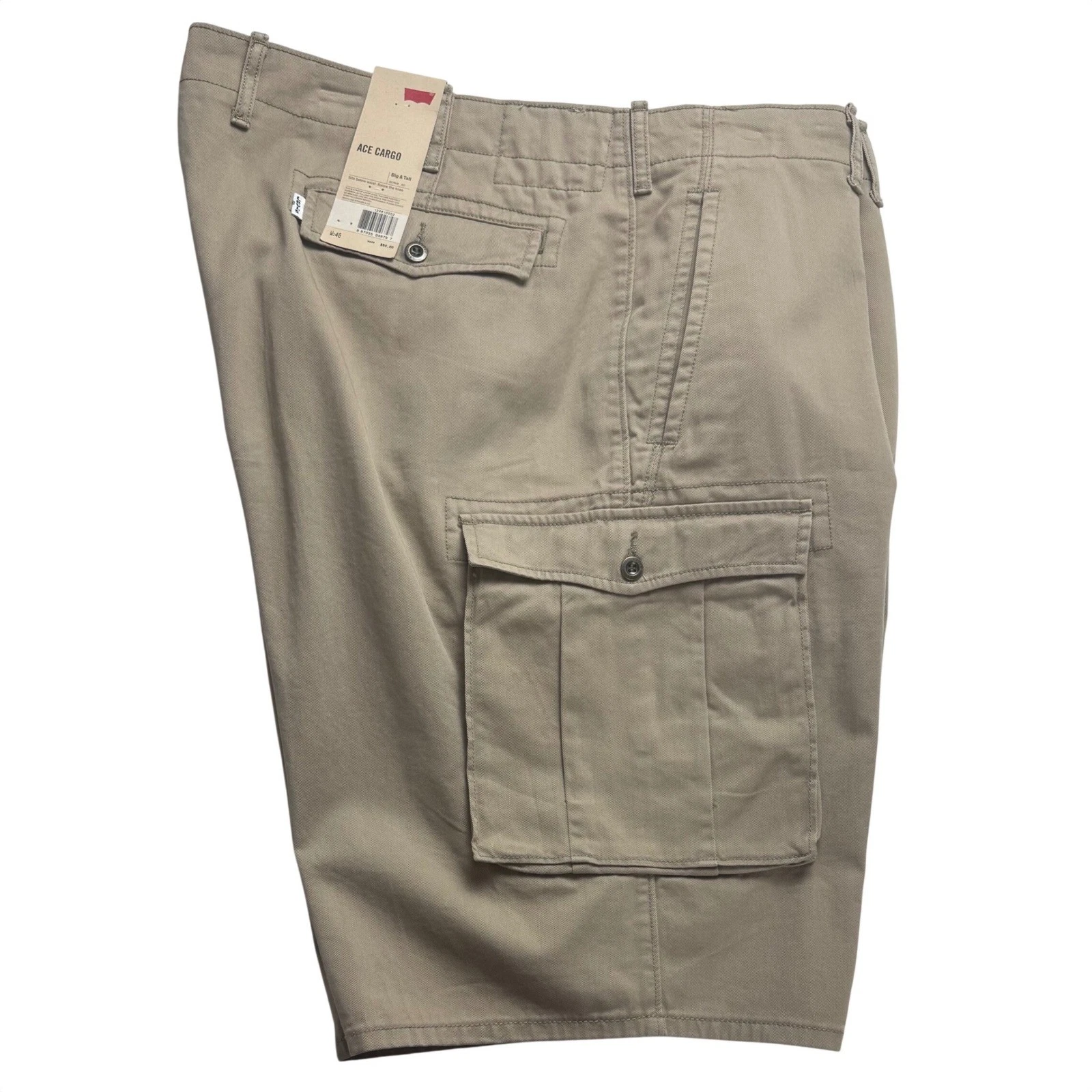 Levis Ace Cargo Shorts Mens 46 Khaki Tan Big and Tall Utility, Outdoor, hiking