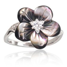 Flower, Silver ring, Silver 925 fineness, Rho...