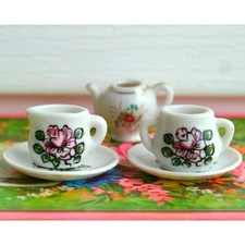 Vintage Miniature Tea Set Made in Japan PICO Occupied Japan Floral Porcelain