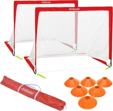 GoSports Premier Portable Pop Up Soccer Goals Nets Kids Backyard 2 Pack 4' x 3'