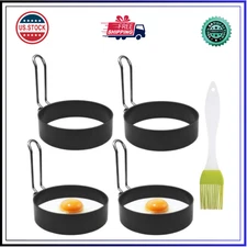 4 Pack Stainless Steel Eggs Maker Non Stick Round Egg Cooker for Cooking Cooking