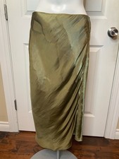 Anthropologie Shimmering Green Midi Skirt, Size S
