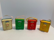 Lot of 4-Vintage Fisher Price Music Box Pocket Radios. 762, 775,  776  759
