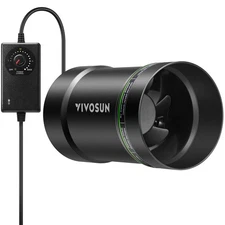 VIVOSUN 4"130CFM Inline Booster Duct Fan HVAC Ventilation Fan w/Speed Controller