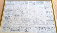 Vintage 1940s Belknap Mountain Gunstock Ski Area NH Map Large By Ruth L Gilman 