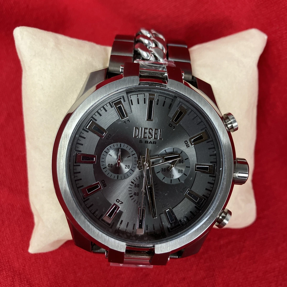 Diesel Men's Split Gunmetal Green & Silver Chronograph Watch
