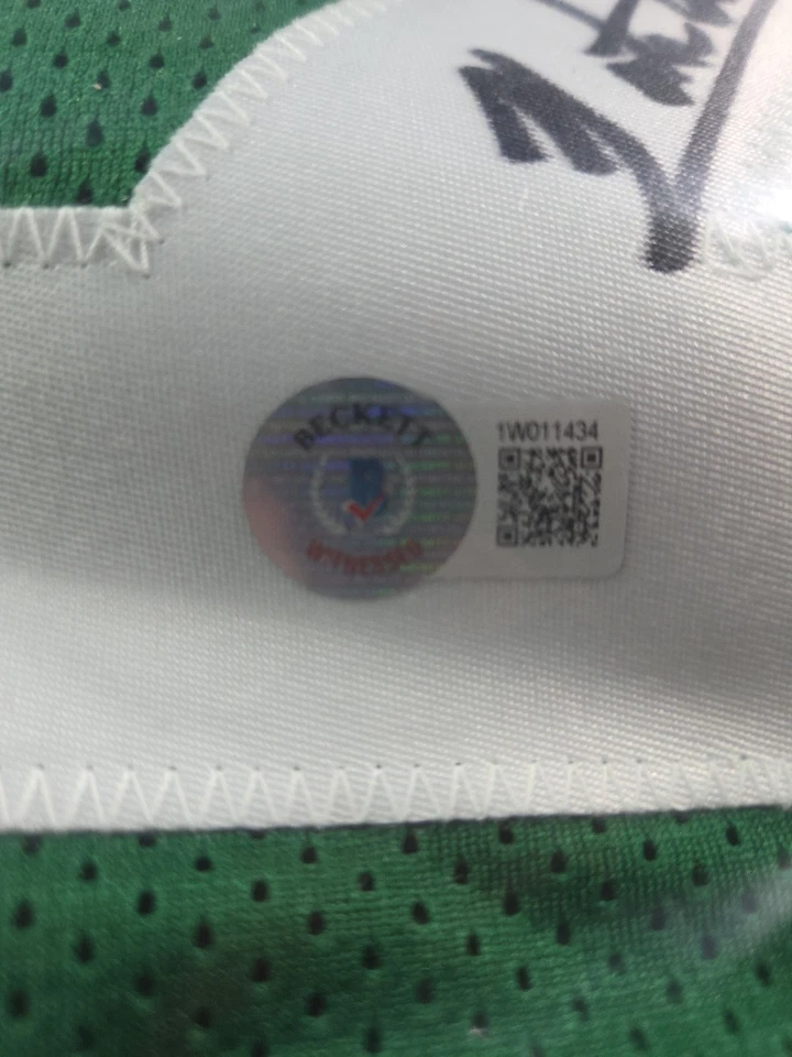 Camiseta Autografiada Nate Archibald Beckett Certificado de Autenticidad Boston Celtics Salón de la Fama 91 ¡Inscripción! Foto 3 de 4