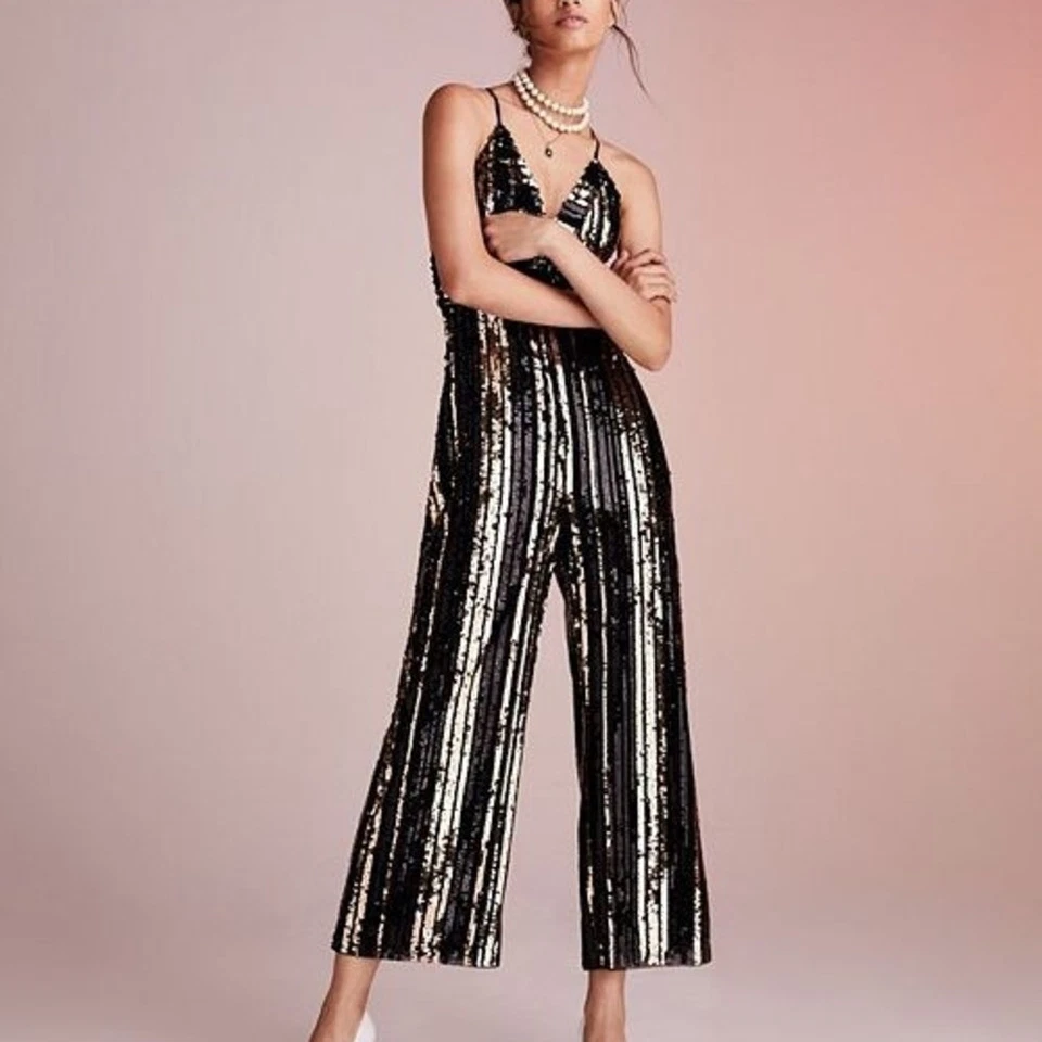 Mono Bardot Lentejuelas Brillantes - Negro y Dorado Talla 12 Foto 4 de 4