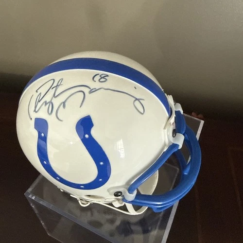 PEYTON MANNING INDIANAPOLIS COLTS SIGNED AUTOGRAPHED RIDDELL MINI HELMET w/COA
