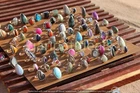BULK !! Larimar & Mix Gemstone Wholesale Lots 925 Sterling Silver Plated Rings