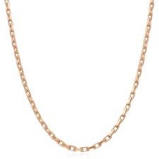 14K Rose Gold 2.5mm Parisian Cable Chain Solid Links 16"-24" Lobster Clasp