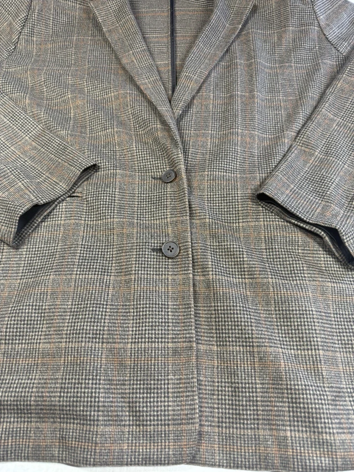 Old Navy Blazer Womens Size XXL 2XL Brown Plaid Taylor Relaxed Suit Jacket Top - Image 2 of 4