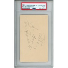 Lou Rymkus Lou Groza Bill Willis Autographed/Signed 3x5