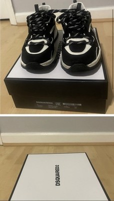 Dsquared2 Kids Black And White Sneakers Size 6 Grade School