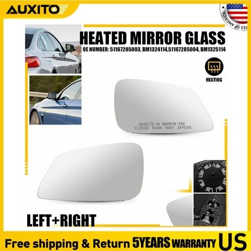 Left Right Side Mirror Glass Heated For BMW 320i 325i 328i 335i328d 330i 12-20 D