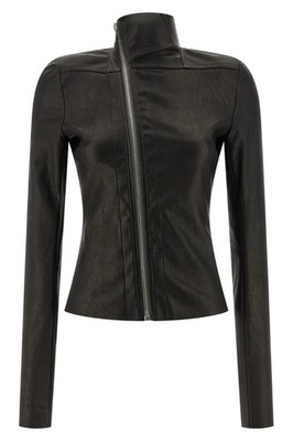 RICK OWENS Gary Black Leather Jacket New & Authentic