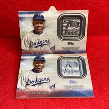 (2) 2021 Topps Update Baseball Topps 70th Logo Patch / Jackie Robinson #70LP-JR