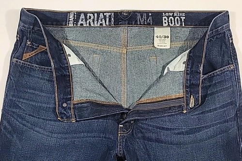 Ariat M4 Low Rise Legacy Boot Cut Jean Men's 40 X 30 Roadhouse Dark Wash Cowboy - Afbeelding 6 van 16