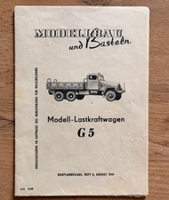 DDR Modellbau Bauplan G5 LKW 1959 VEB Bastelb...