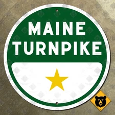 Maine Turnpike highway road sign Interstate 95 Portland Lewiston Augusta 12x12