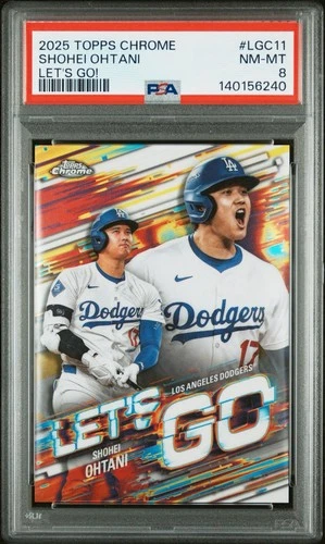 2025 Topps Chrome Shohei Ohtani Let's Go SSP Case Hit Los Angeles Dodgers PSA 8