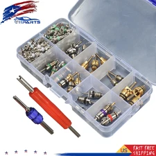 102 pcs Assortment A/C Schrader Valve Core&Tool 4 HVAC R134a/R12 Kit 11 Kinds
