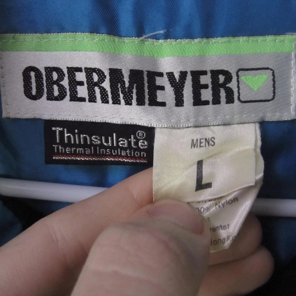 Vintage Obermeyer Jacket Mens Large Blue Powerline Thinsulate Ski Anorak 90s - Image 2 of 4