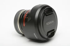 Rokinon 12mm F2 NCS CS E Lens for Sony E-Mount w/ CAPS, Hood, very clean