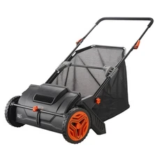 Lawn Sweeper Push Leaf Grass Collector 21" 3.5 Cu. Ft. Capacity Adjustable