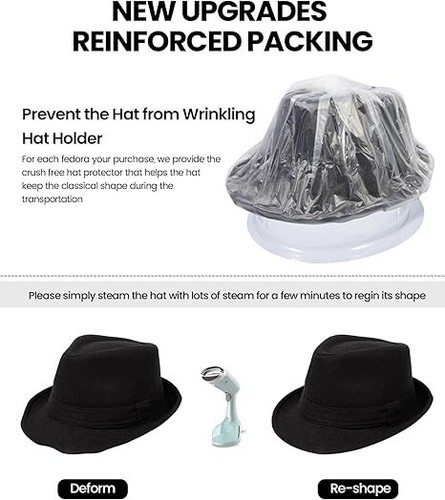 Simplicity Roadster Fedora Fashion Men's Fedoras Unisex Timelessly Classic Hat - Picture 4 of 6